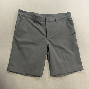 Adidas Golf Shorts Men's Size 34 Gray Stretch Waist 8.5" Inseam Performance